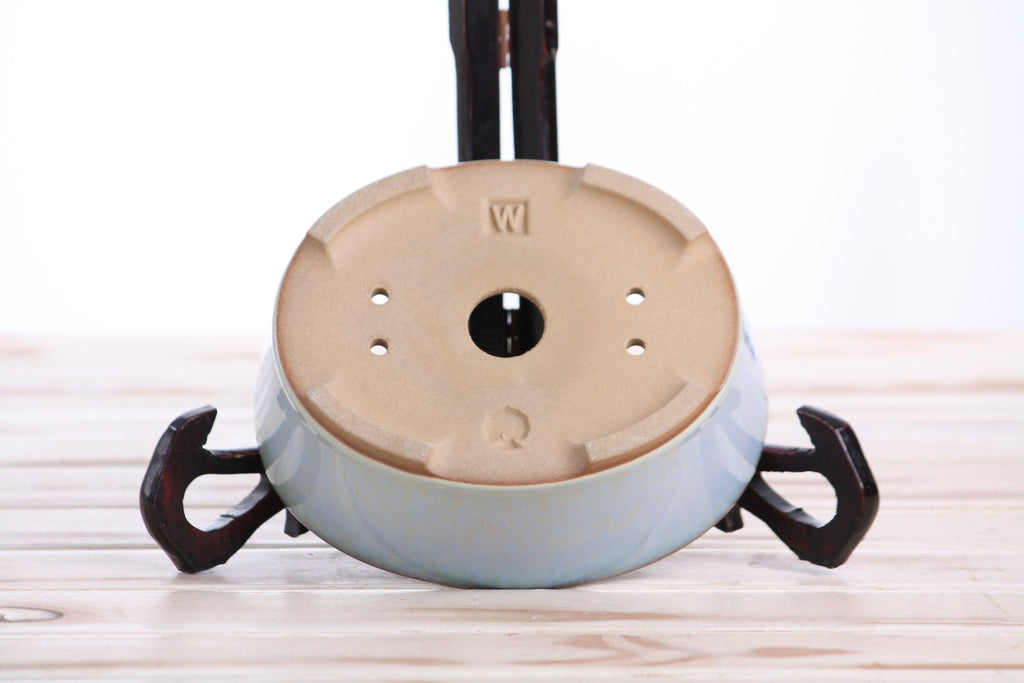 Willow Bonsai Ceramics Oval A Bonsai Pot 6 Inch – Straight‑Sided Oval Ceramic Bonsai & Succulent Planter, High‑Fired Frost‑Proof Stoneware with Drainage & Wiring Holes, Handmade in USA (Glacier)