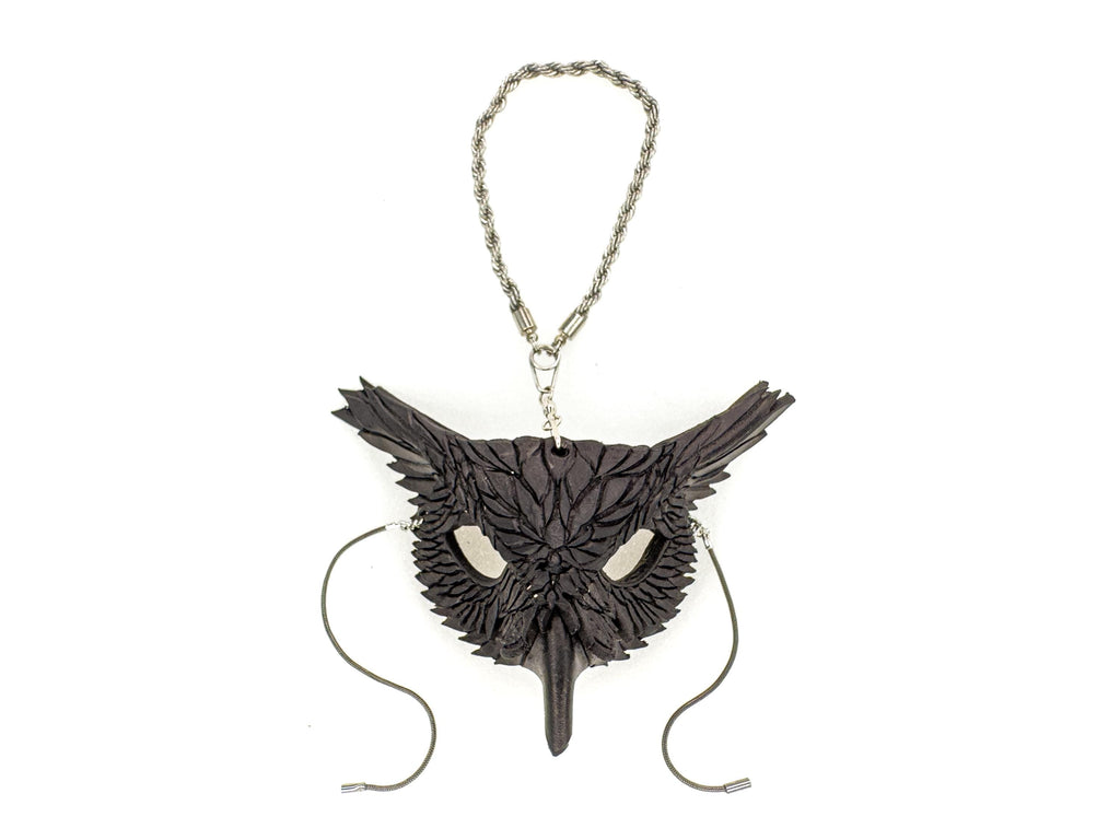 Wise Owl Leather Mini Mask – Handcrafted Charm for Rearview Mirrors, Handbags, Lanyards, Party Favors & More